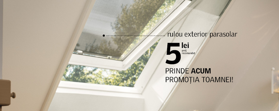 Ruloul exterior parasolar VELUX la pretul recomandat de 5 lei