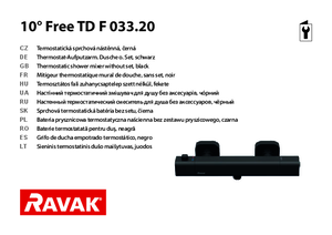 Baterie termostata pentru dus RAVAK 10° Free black - instructiuni de montaj