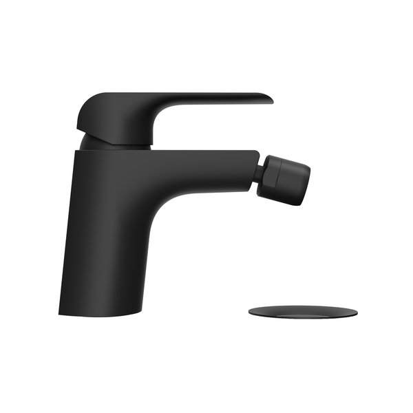 Baterie pentru bide RAVAK Flat black, cu set de scurgere Click-Clack