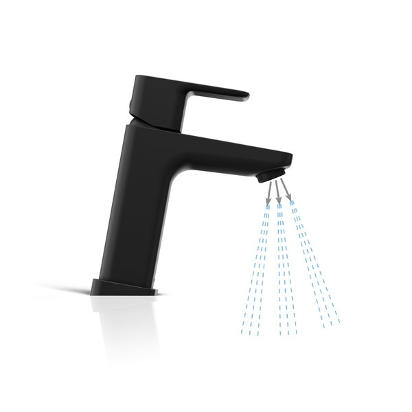 Baterii stative de chiuveta 10° Free black - 145 mm, cu ventil