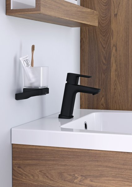 Baterii stative de chiuveta 10° Free black - 170 mm, fara ventil