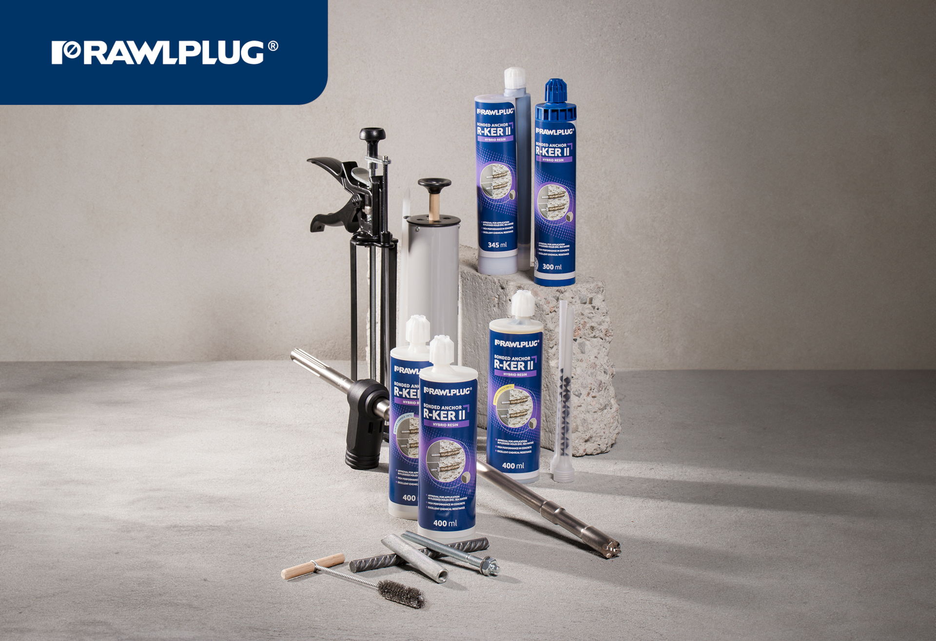 Ancora chimica HYBRID pentru tije filetate si armatura post-instalata Rawlplug R-KER II