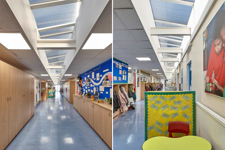 Cupole si luminatoare VELUX Commercial la Scoala primara Thomas Buxton din Londra