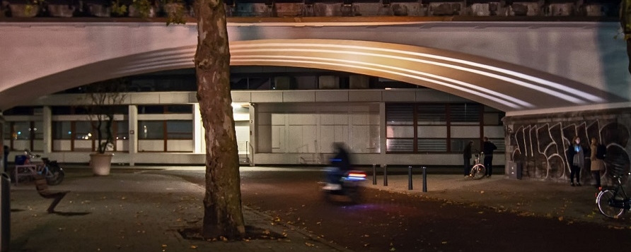 iGuzzini Trick lighting used in North of Rotterdam, Holland - A new life for the Hofbogen railway