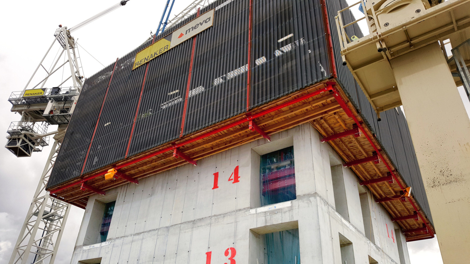 Newly built tower blocks in Manchester using MEVA MAC tower formwork system