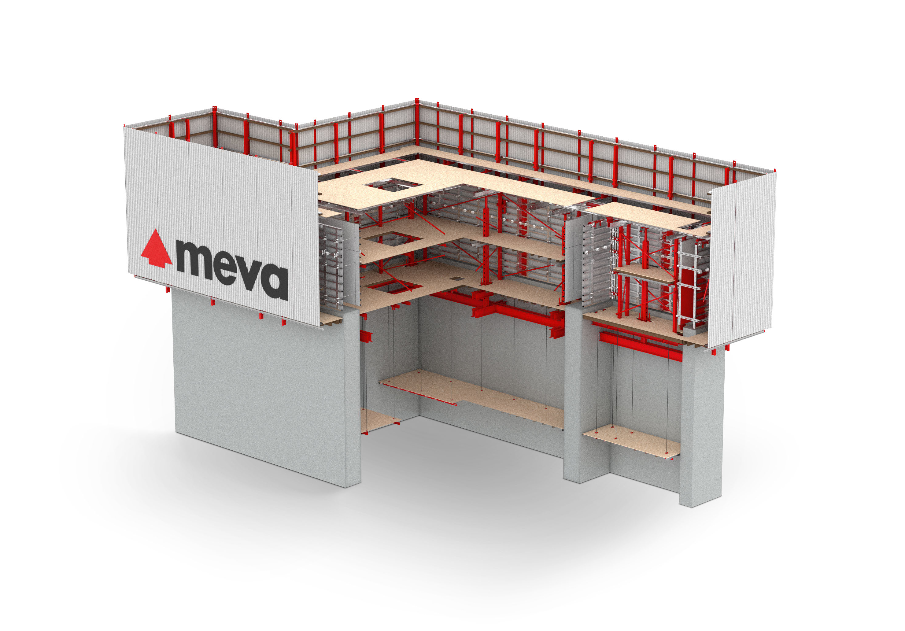 Newly built tower blocks in Manchester using MEVA MAC tower formwork system