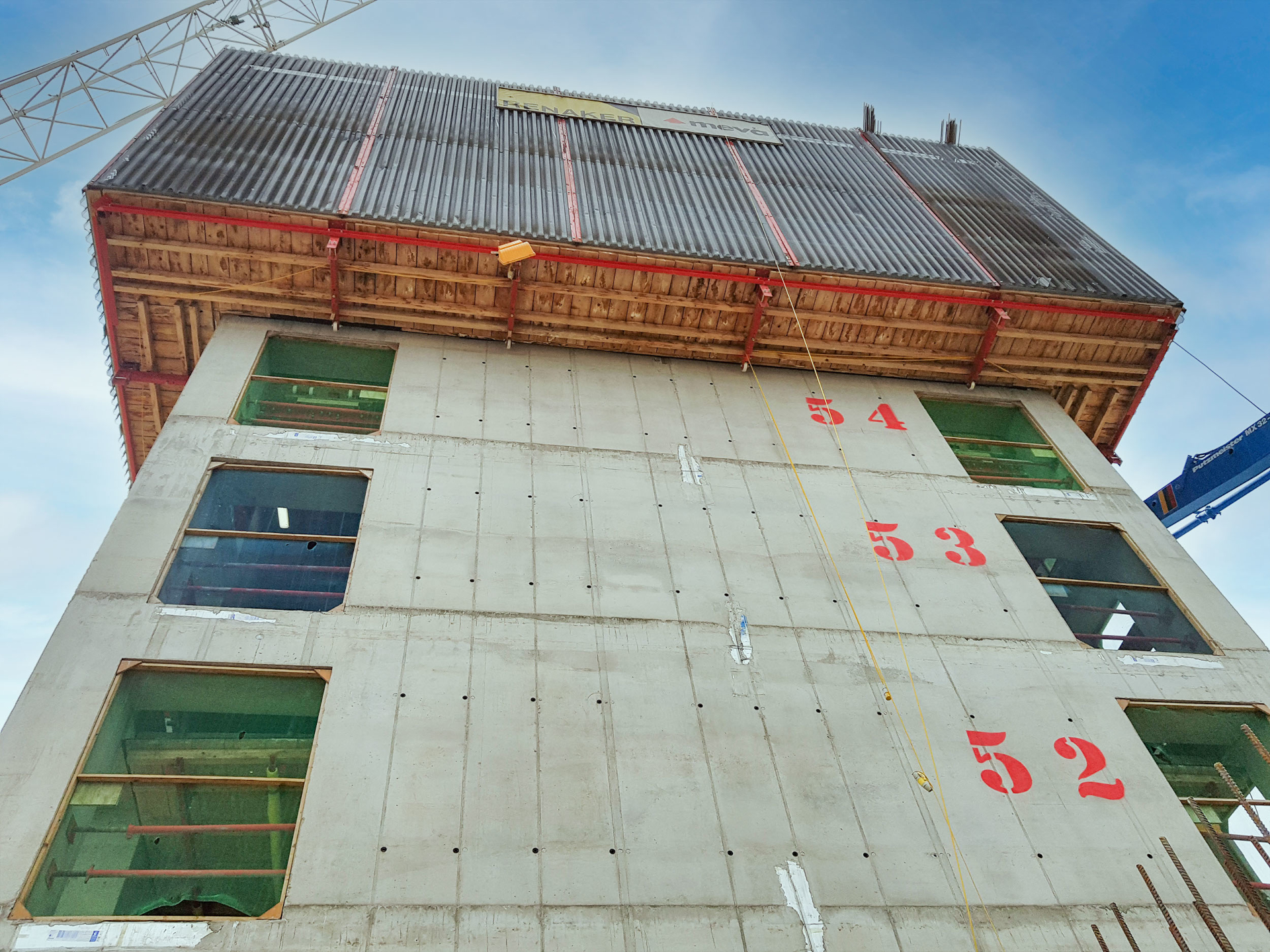 Newly built tower blocks in Manchester using MEVA MAC tower formwork system