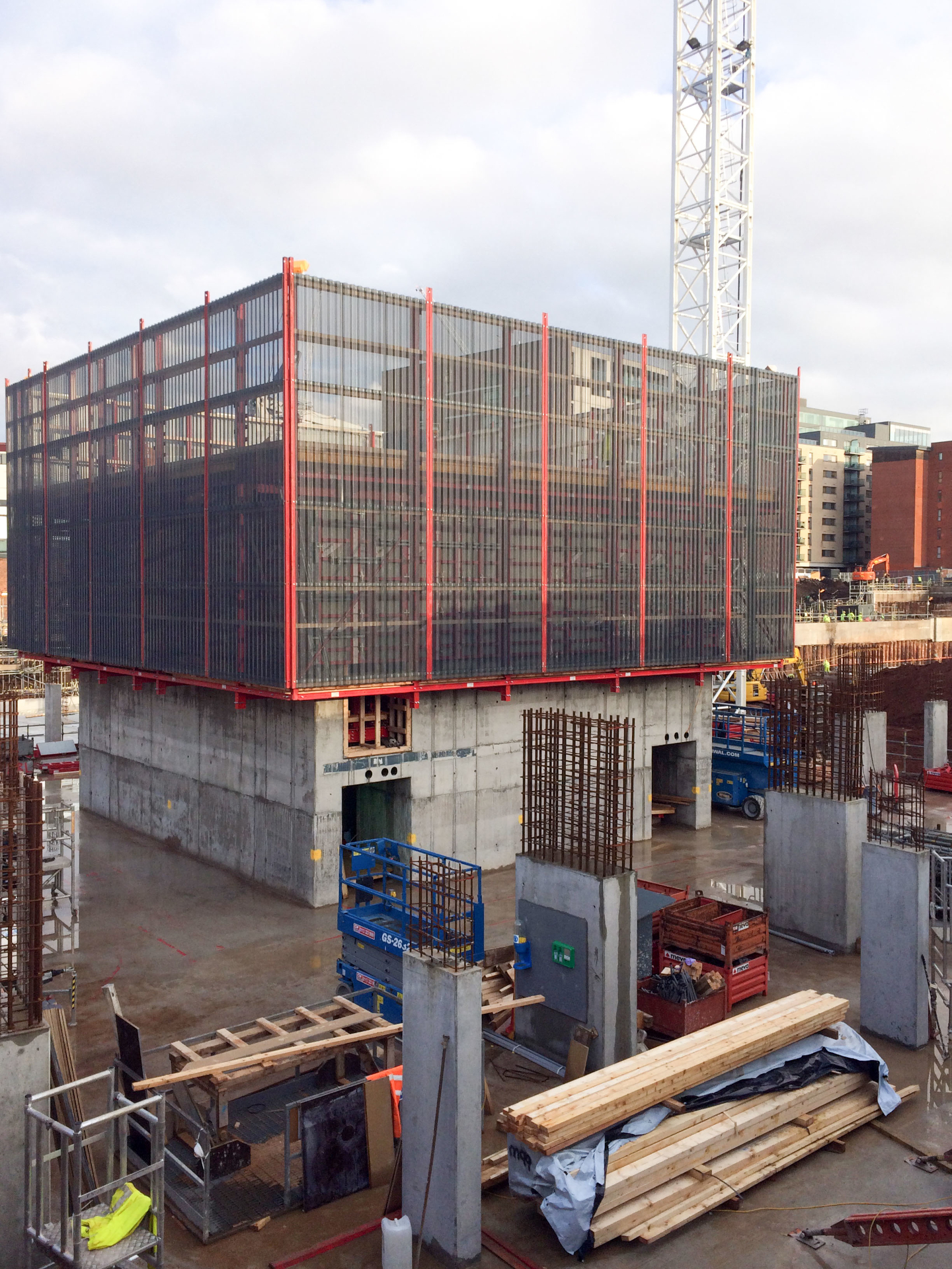 Newly built tower blocks in Manchester using MEVA MAC tower formwork system