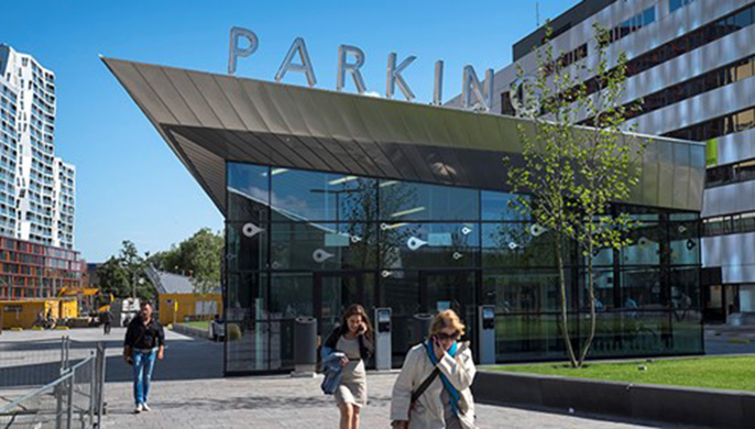 Sisteme Nophadrain pentru acoperisuri tip parcare folosite la Parcarea Kruisplein, Rotterdam