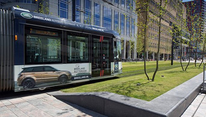 Sisteme Nophadrain pentru acoperisuri tip parcare folosite la Parcarea Kruisplein, Rotterdam