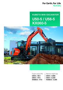 Mini-excavator Kubota U56-5 - prezentare detaliata