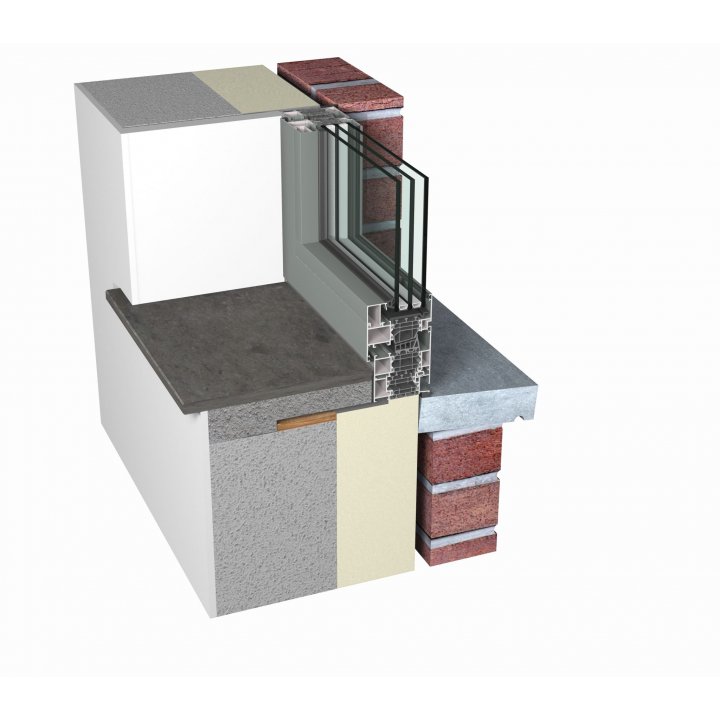 Sistem de fereastra Reynaers MasterLine 8 - Detaliu conectare cladire tip B inferior