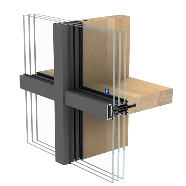 Sistem de perete cortina Reynaers TimberWall 50