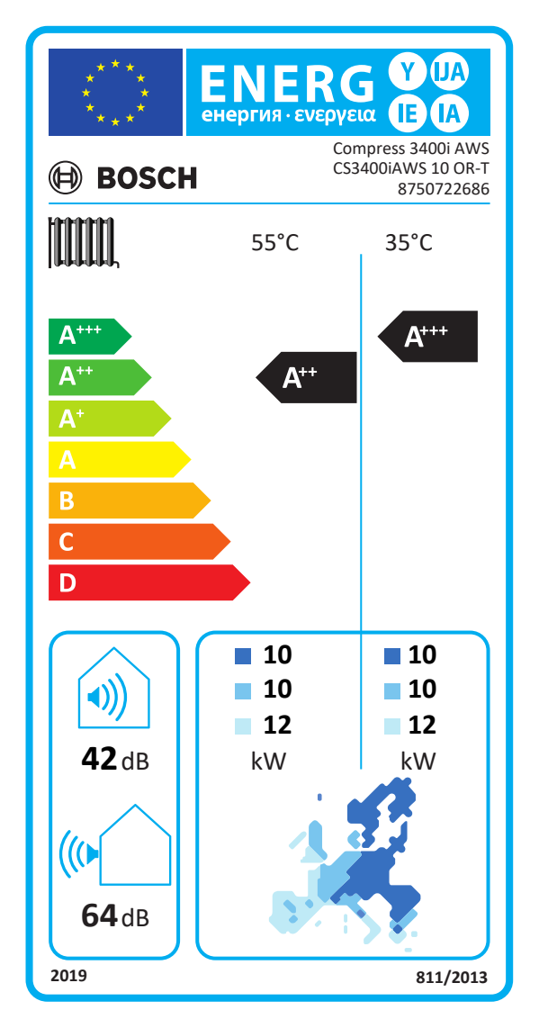 Pompa de caldura aer-apa Bosch Compress 3400i AWS - CS3400iAWS 10 OR-T</br>Eticheta ErP