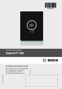 Termostat de camera Bosch Control CT100
<BR>Instructiuni de utilizare - instructiuni de montaj