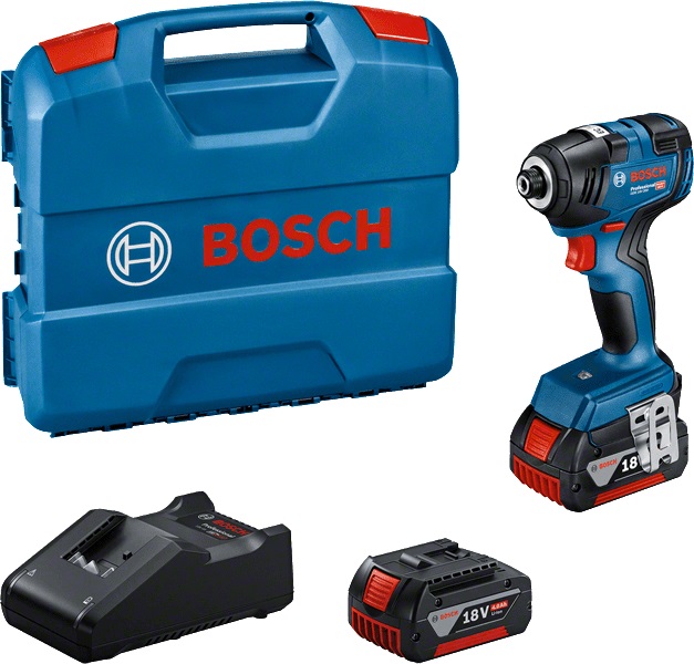 Masina de infiletat/desfiletat Bosch GDR 18V-200, cu acumulator - set cu 2 acumulatori Lithiu-Ion de 4,0 AH, cu incarcator rapid