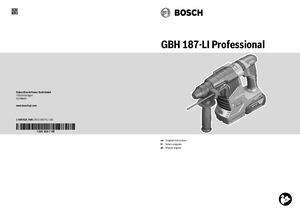 Ciocanul rotopercutor cu acumulator Bosch GBH 187-LI Professional cu SDS Plus - manual de utilizare - prezentare generala