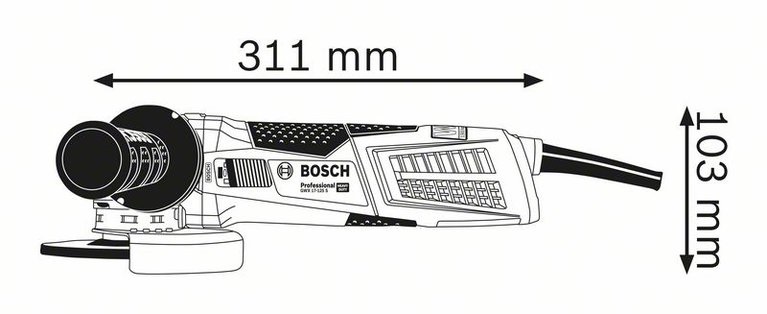 Polizor unghiular Bosch GWS/GWX 17 - dimensiuni