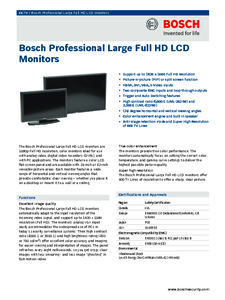 Monitor Bosch Professional Large Full HD LCD - fisa tehnica