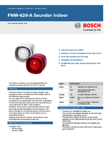 Sirena pentru interior Bosch FNM-420-A - prezentare detaliata