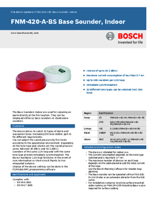 Sirena tip baza, pentru interior Bosch FNM-420-A-BS - prezentare detaliata