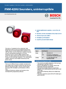 Sirene Bosch FNM-420U, functionare neintrerupta - prezentare detaliata