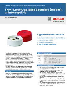 Sirena tip baza (pentru interior) Bosch FNM-420U-A-BS, functionare neintrerupta - prezentare detaliata