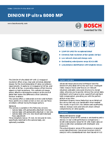 Camera de supraveghere Bosch DINION IP ultra 8000 MP - prezentare detaliata
