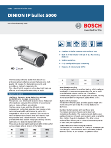 Camera de supraveghere Bosch DINION IP bullet 5000 - prezentare detaliata