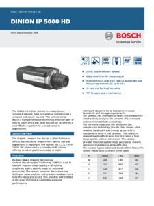 Camera de supraveghere Bosch DINION IP 5000 HD - prezentare detaliata