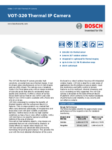 Camera de supraveghere Bosch VOT 320 Thermal IP Camera - prezentare detaliata