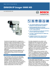 Camera de supraveghere Bosch DINION IP imager 9000 HD - prezentare detaliata
