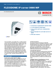 Camera de supraveghere Bosch FLEXIDOME IP corner 9000 MP - prezentare detaliata
