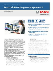 Bosch Video Management Systems 5.5 - prezentare detaliata