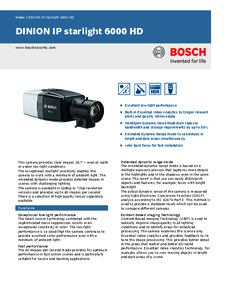 Camera de supraveghere Bosch DINION IP starlight 6000 HD - prezentare detaliata