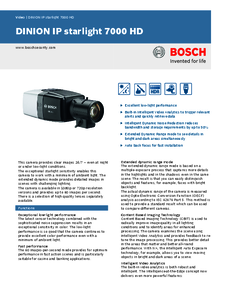 Camera de supraveghere Bosch DINION IP starlight 7000 HD - prezentare detaliata