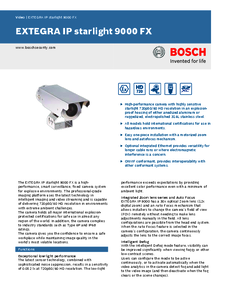 Camera de supraveghere Bosch EXTEGRA IP starlight 9000 FX - prezentare detaliata