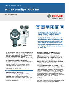 Camera de supraveghere Bosch MIC IP starlight 7000 HD - prezentare detaliata