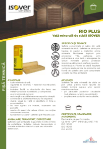 Saltele de vata minerala de sticla ISOVER RIO Plus - fisa tehnica