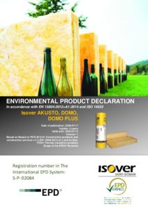 Declaratie de mediu EPD ISOVER Domo - declaratie de conformitate
