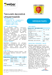 weberpas topdry - tencuiala decorativa ultrapermeabila - generatia noua - fisa tehnica