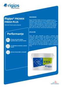 Glet de finisare gata preparat Rigips® PROMIX FINISH PLUS - fisa tehnica