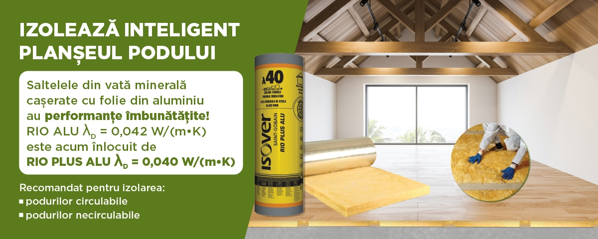 Saltele de vata minerala de sticla ISOVER RIO PLUS ALU