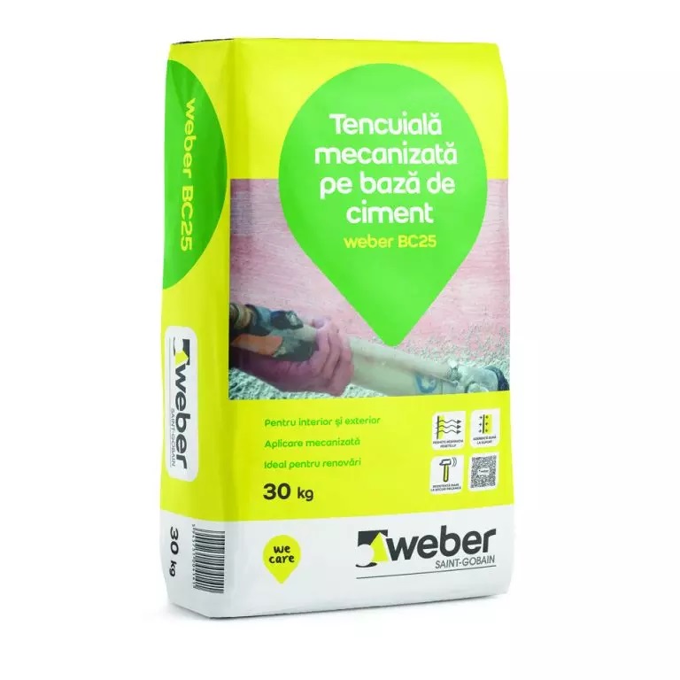 weber BC25 - tencuiala mecanizata pe baza de ciment
