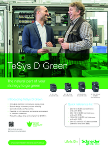 Contactoare TeSys D Green echipate cu bobine electronice - prezentare generala
