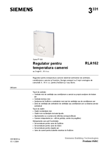 RLA 162 regulator de temperatura pentru camera - fisa tehnica