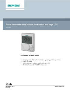 Termostat RDJ100 - fisa tehnica