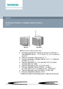 Multi-senzor Siemens Symaro™ QNA2…D pentru calitatea aerului interior - fisa tehnica