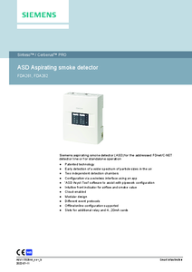 Detector de fum cu aspiratie Siemens FDA261 - fisa tehnica