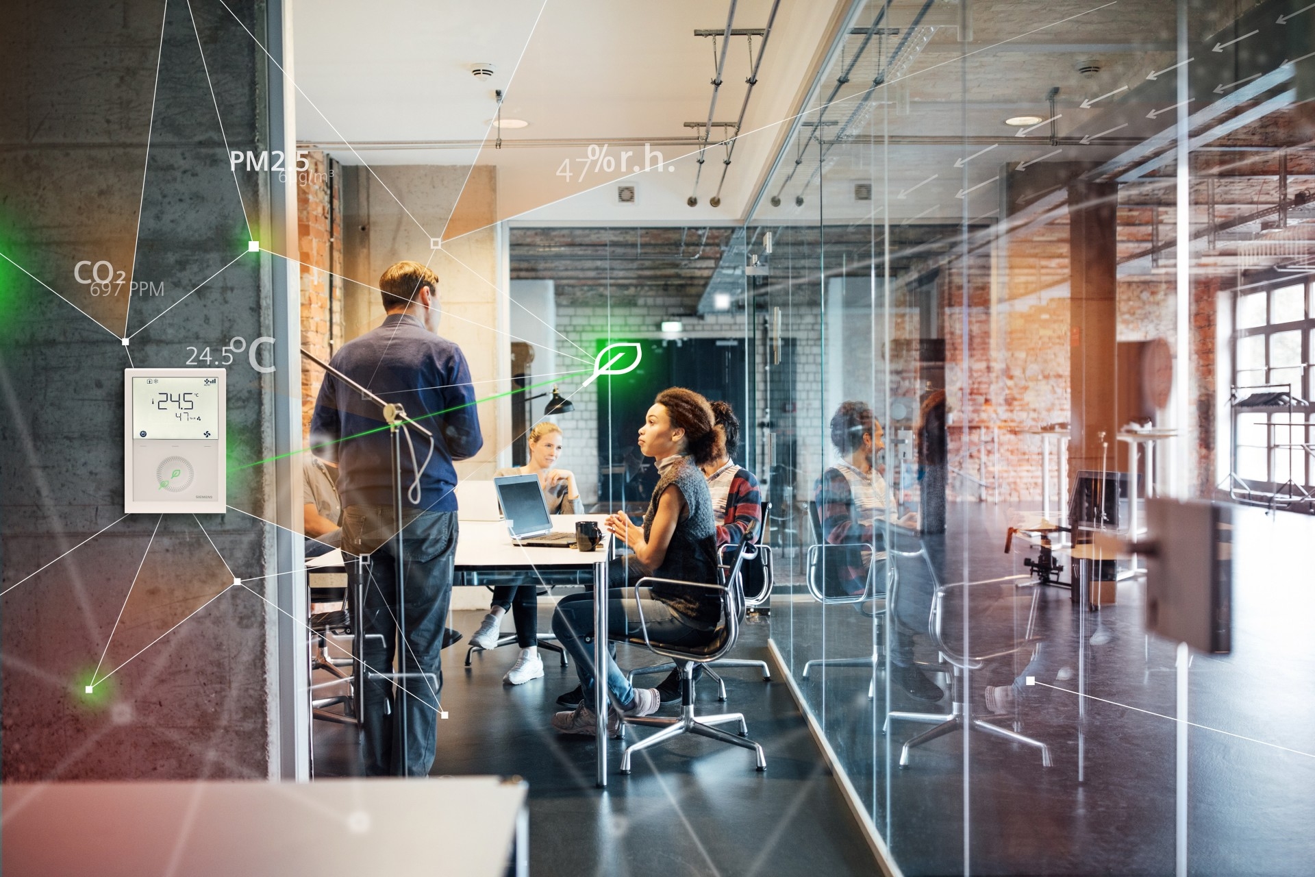 Termostat de camera inteligent Siemens RDG200 cu comunicatii KNX